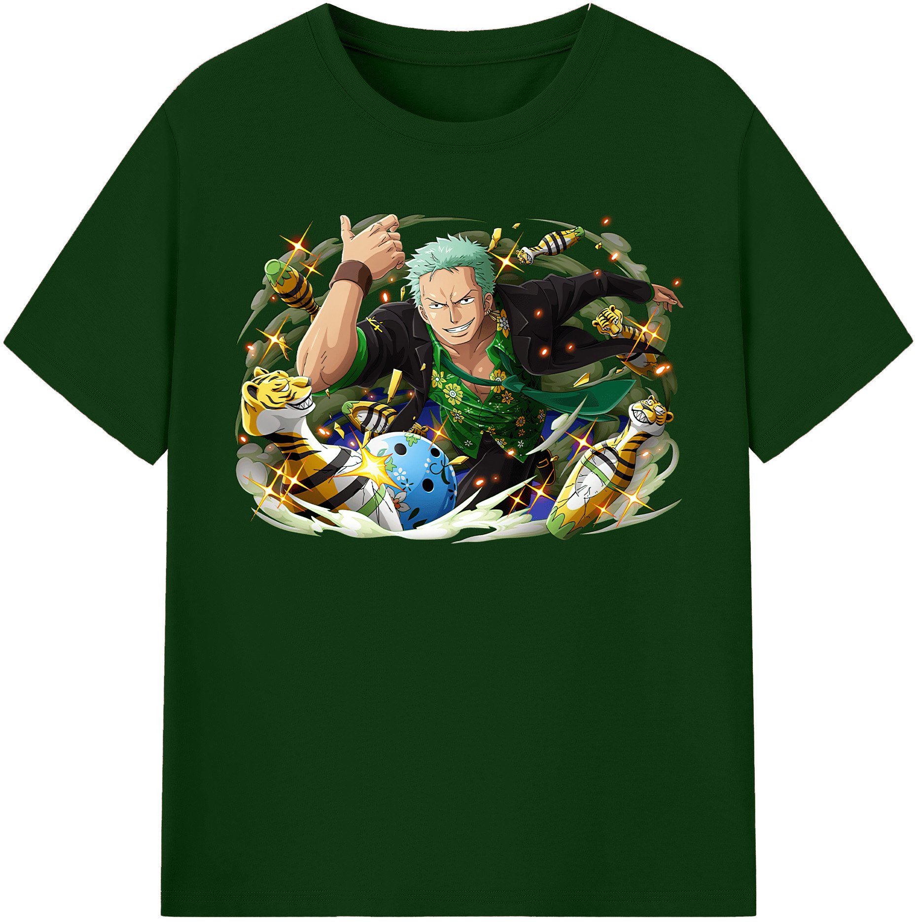 ワンピース ロロノア・ゾロ ONE PIECE Roronoa Zoro 綿100％半袖Tシャツ（フロントプリント）